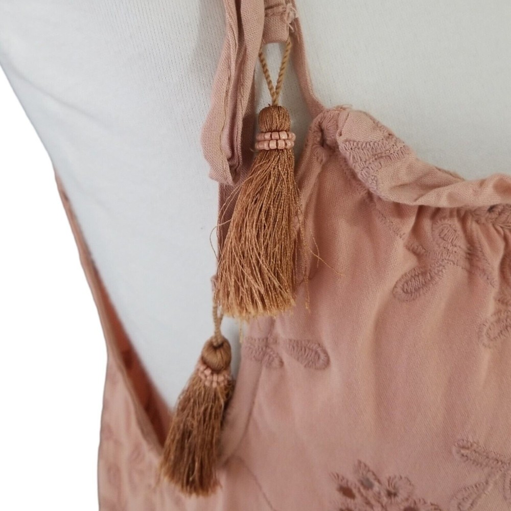 Nicole Miller Artelier Floral Eyelet Mini Dress Terracotta Pink Boho Small - Picture 5 of 14